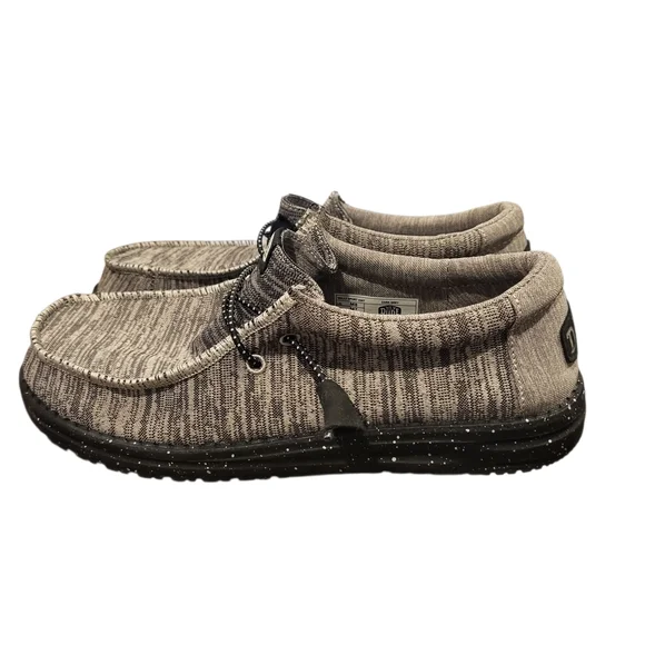 Hey Dude Mens Wally Sport Knit Loafera Shoes Dark Grey Size 8 - Picture 1 of 7